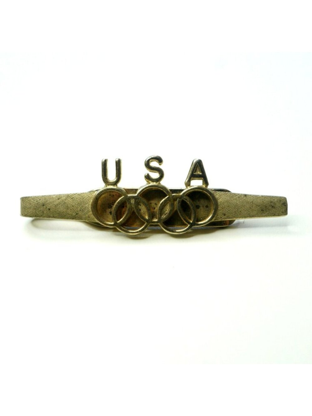 Vintage Dante USA Olympic Tie Clip Gold Tone Sports Memorabilia